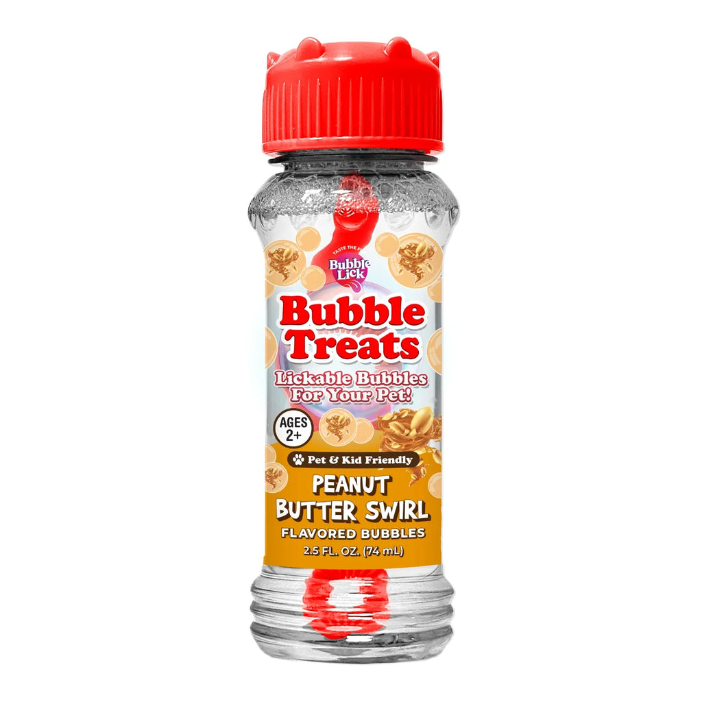 Bubble Lick Peanut Butter Swirl Flavored Dog Bubbles – Edible Pet Bubbles for Interactive Play & Enrichment